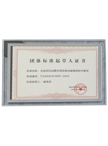 团体标准起草人证书